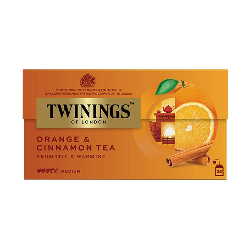 川宁柑桔肉桂果香红茶25片 进口英国Twinings红茶茶包烘培西式茶