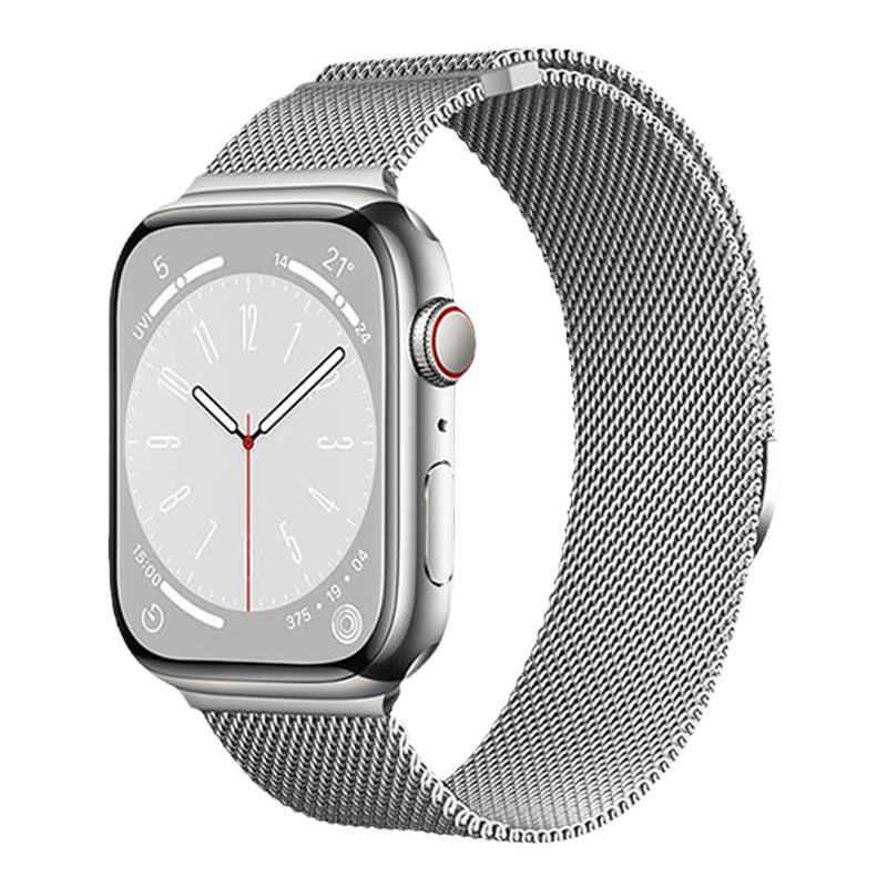 psnld适用applewatch9/8表带金属iwatchs7手表带磁吸钢带applewatchse替换带男女款米兰尼斯不锈钢s9s8s7s6se