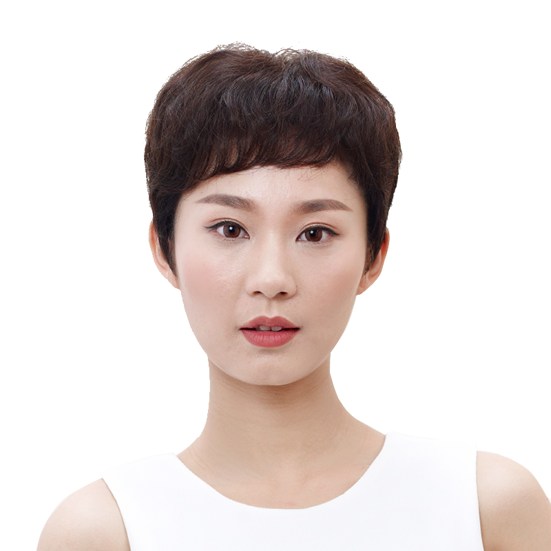 瑞贝卡假发片女全真人发短卷发片