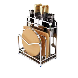 304不锈钢刀架置物架厨房菜刀菜板放筷笼一体砧板筷子刀具收纳架