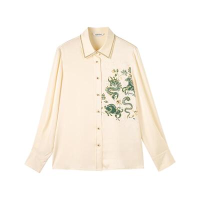 CHESONSE重磅真丝收工刺绣衬衫