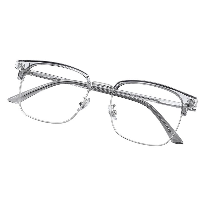 德国进口眉框半框近视眼镜椰子灰