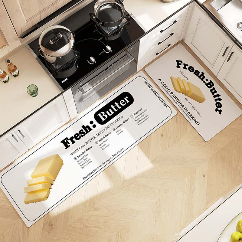 17现代简约长条皮革地垫防油免洗防滑垫可擦厨房支持一件脚垫代防