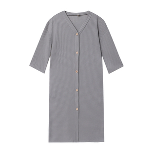 男士睡袍带扣睡裙一体式浴袍高级感家居睡衣晨袍大码宽松长袍夏季