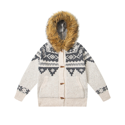 费尔岛毛衣加厚情侣秋季撞色外套