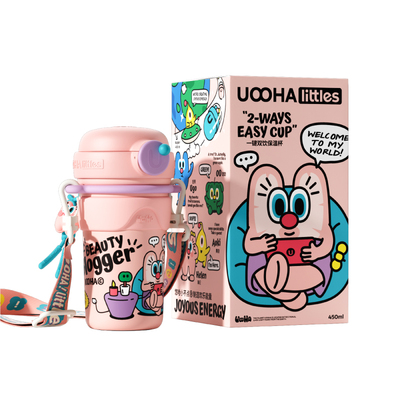 uooha双饮保温杯儿童上学水杯