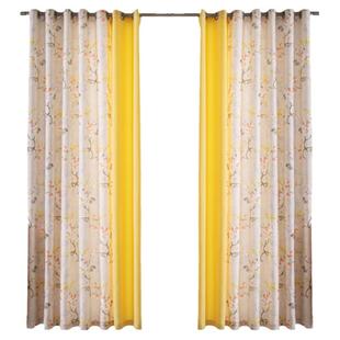 2023新款田园清新现代北欧简约棉麻拼接卧室客厅阳台半遮光窗帘