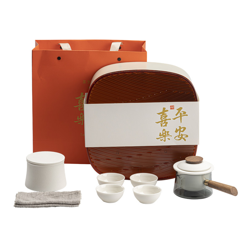 陶瓷快客杯日式侧把壶送礼礼品