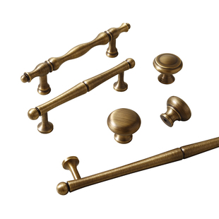 德国KABO复古衣柜拉手古铜色中古黄铜拉手橱柜门把手法式抽屉柜子