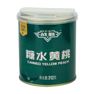 战勤黄桃罐头312g即食水果雪梨罐头应急物资铁罐耐储存清凉不齁甜