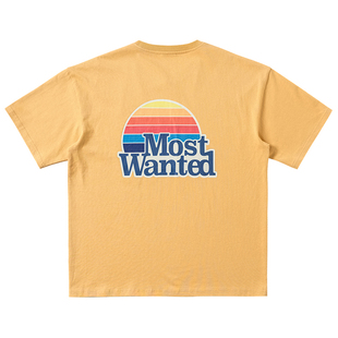 MostwantedLab硬骨头夏季短袖宽松男生字母印花t恤男纯棉彩虹体恤