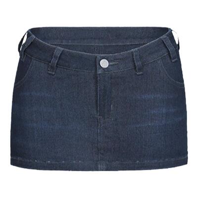 刺绣复古风低腰牛仔裙裤夏季显瘦