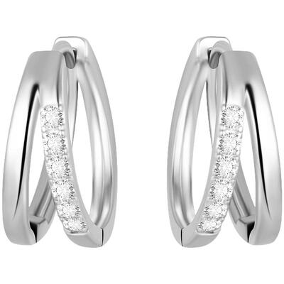 925纯银针双层圆圈耳环女