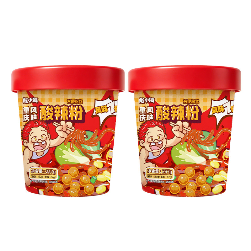 猴小海酸辣粉两杯试吃装正宗重庆酸辣粗湿粉还原手打风味方便速食