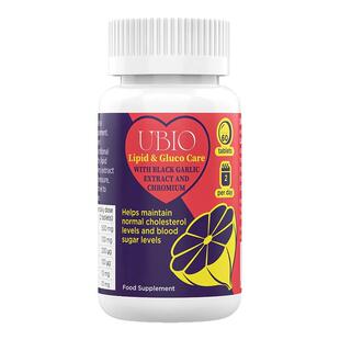UBIO优碧欧黑蒜铬片双降片血脂高血糖平衡片控糖片三高保健品30粒