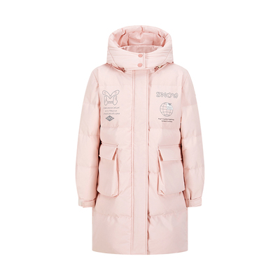 雪中飞kids童装儿童羽绒服冬季新款男童印花女童中大童羽绒服加厚