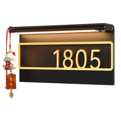新款高档发光门牌，带招财猫挂件