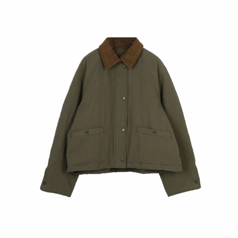 派克风宽松翻领羽绒服休闲帅气