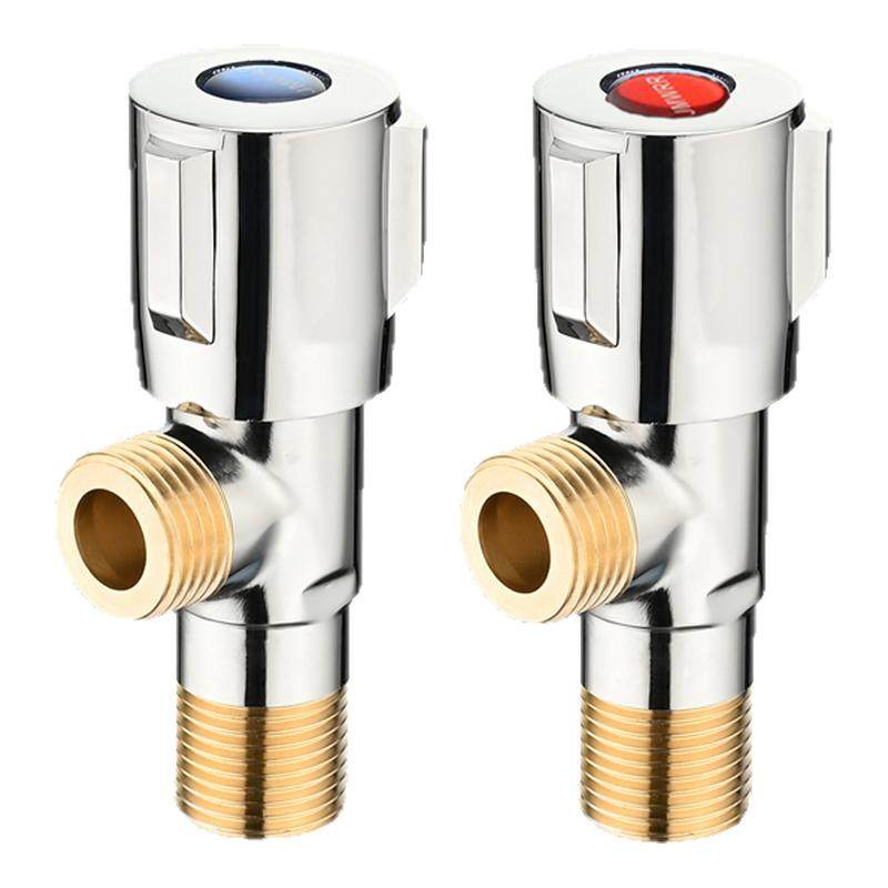 全铜三角阀加厚冷热水通用热水器角阀家用马桶热水器4分止水阀