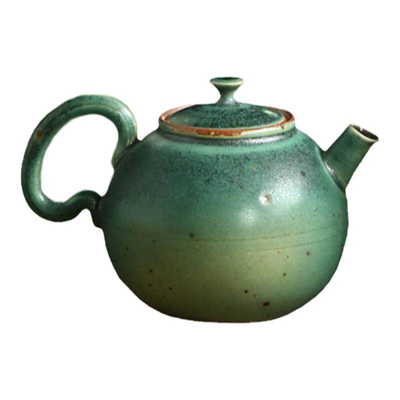 全手工粗陶球孔过滤窑变蕉叶焚心茶壶西施壶功夫茶具家用套装六件