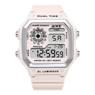 运动手表女款初中学生防水独角兽小方块方形考试专用女生电子表男