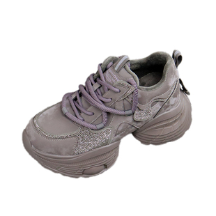 红依利女鞋冬季新款舒适百搭厚底老爹鞋加绒保暖时尚运动休闲棉鞋