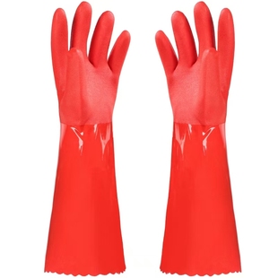 洗碗手套加绒加厚保暖加长男女家务厨房耐用胶皮洗衣清洁橡胶乳胶