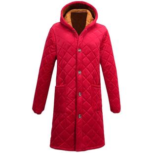 加绒加厚冬季新款妈妈装罩衣耐脏家居服大码宽松棉袄保暖外套时尚