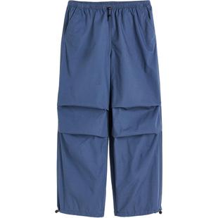 HM女装降落伞裤冬季复古休闲工装裤中腰阔腿长裤1112962