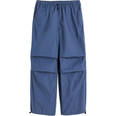 HM女装降落伞裤春季复古休闲工装裤中腰阔腿长裤1112962