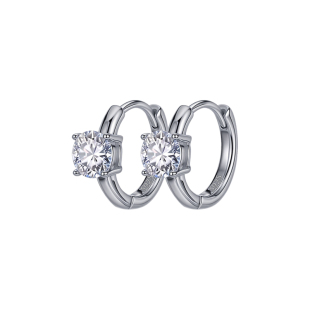 超闪莫桑钻耳扣轻奢女士高级感人工钻石莫桑石小耳圈素圈耳环耳钉