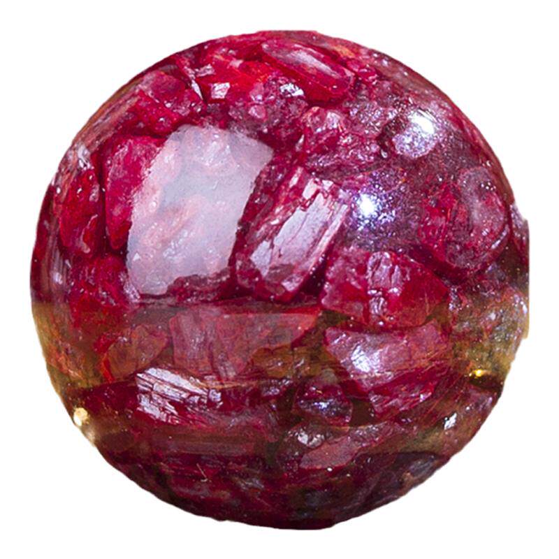 天然朱砂高全透光玉化晶体砂原矿保真特级纯散珠子高含量圆珠配件
