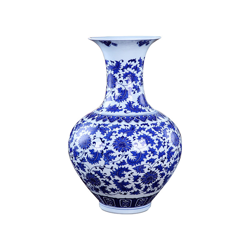 景德镇陶瓷器青花瓷中式客厅落地