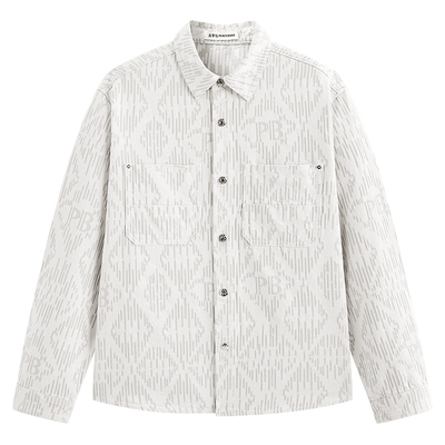 【商场同款】太平鸟男装 休闲衬衫字母纹理外穿式衬衫 B1CHG1212