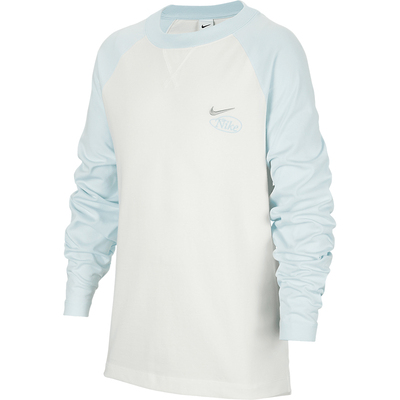 耐克大童跑步印花拼接针织长袖