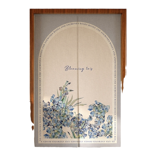 美式复古门帘卧室厨房隔断帘挂帘厕所卫生间隐私遮挡帘半帘免打孔