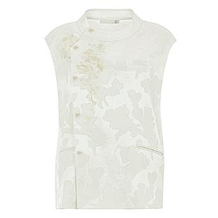 【马丽同款】花木深中式真丝马甲女复古刺绣圆领春秋新款提花坎肩