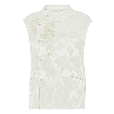 【马丽同款】花木深中式真丝马甲女复古刺绣圆领春秋新款提花坎肩