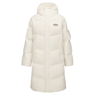 斯凯奇保暖羽绒外套2026年夏季男女同款防风防泼水连帽长款羽绒服