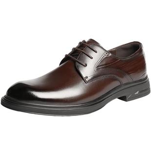 百丽男鞋真牛皮英伦风商务皮鞋男士26春新商场款正装婚鞋8YJ01AM6