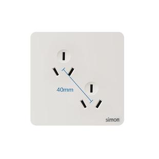 西蒙开关插座错位六6孔86型面板斜6眼两个三孔三三插暗装家用10A