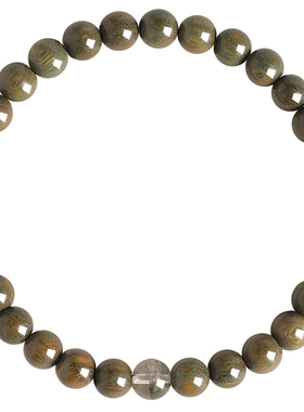 普陀山五行补木水晶手链女生天然正品沉水级绿檀好运平衡补缺手串