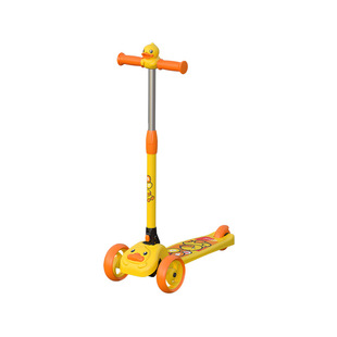 小黄鸭儿童滑板车可折叠闪光宽轮1-2-6岁摇摆车单脚滑滑车大童款