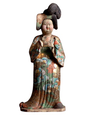 仿古仕女俑人物画彩陶俑中式摆件