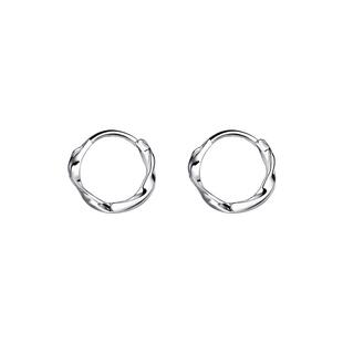 925纯银针养耳洞耳环女莫比乌斯耳圈高级感素圈耳钉睡觉免摘耳饰