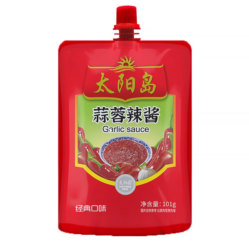 太阳岛蒜蓉辣酱101g小袋东北烤冷面酱煎饼果子辣椒酱家用烤肉蘸料