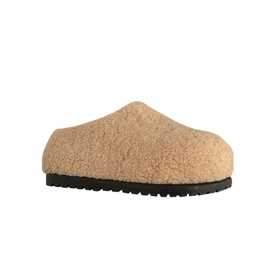 增高6cm~ins厚底毛毛鞋女冬外穿加绒勃肯鞋百搭一脚蹬包头棉拖鞋