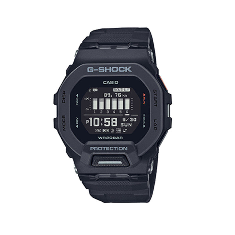 CASIO卡西欧G-SHOCK经典方块户外计步轻薄蓝牙手表GBD-200-1/2/9A