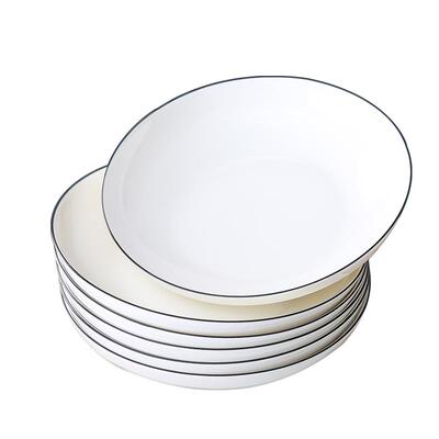 简约风格北欧陶瓷装菜白色