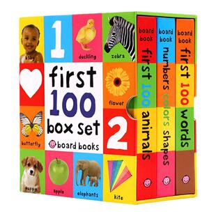 first100words 英文原版绘本First 100 Words Animals Colors 启蒙认知100词儿童英语早教启蒙认知纸板书常见词汇图解priddy books